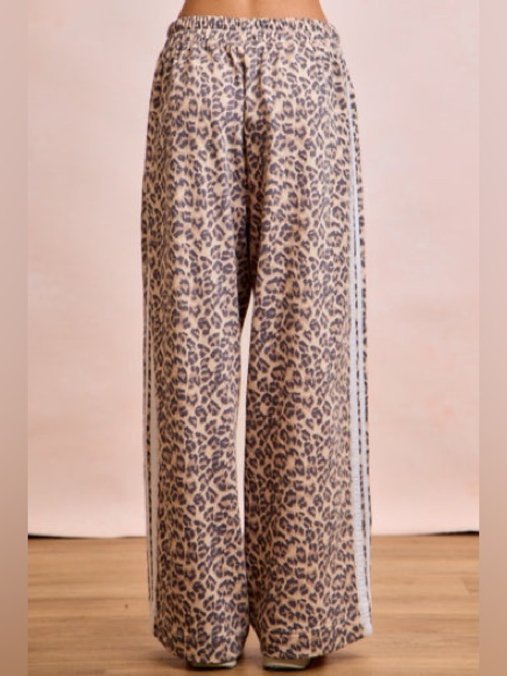 BiBi Pink and Black Leopard Print Jogger Pants - Picture 3 of 6